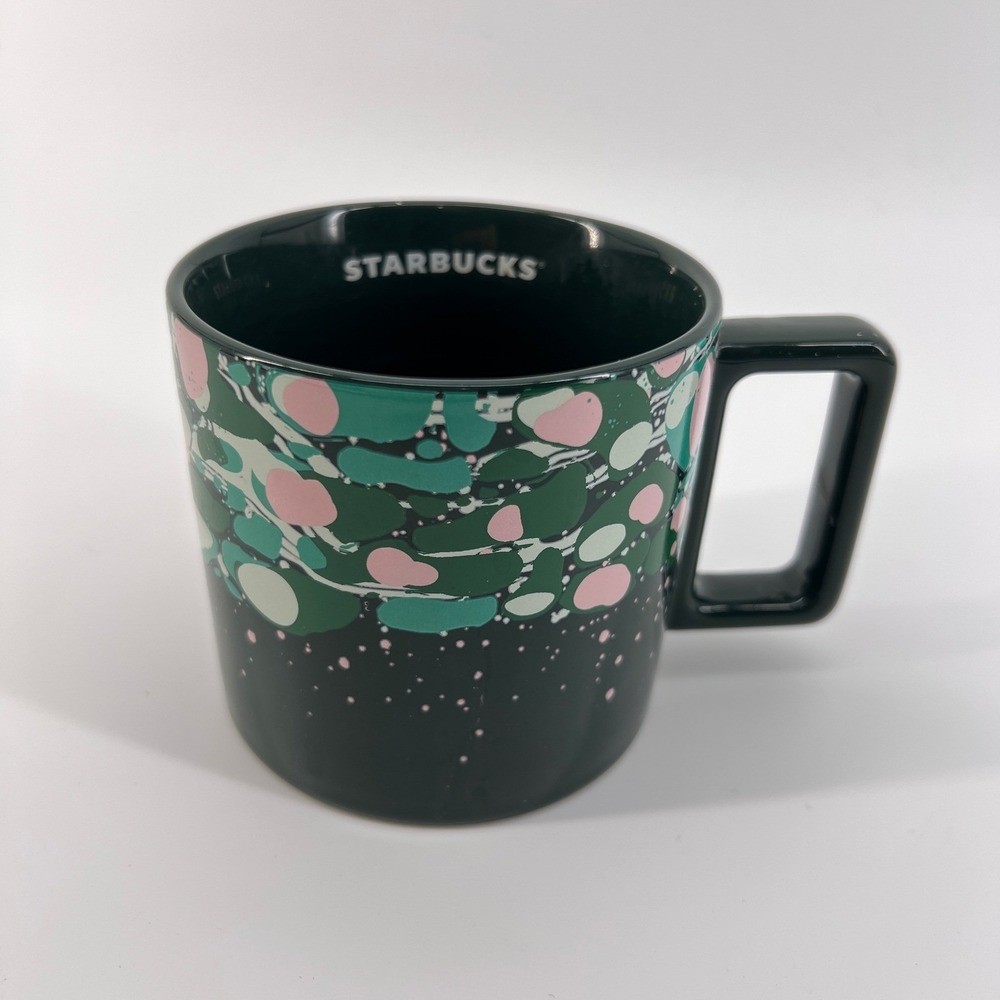 2022 Starbucks Holiday Forest Green Venetian Marble 12 oz Coffee Mug